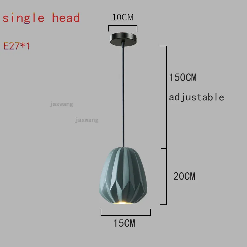 JW современный светодиодный подвесной светильник из скандинавской смолы ресторанные подвесные светильники кухонные аксессуары постсовременная спальня подвесные потолочные светильники - Цвет корпуса: 1head green