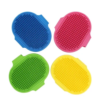 

Dog Groom Brush Pet Bath Comb Brush Massage Rubber Comb Adjustable Ring Handle for Pet Cat and Dogs XH8Z