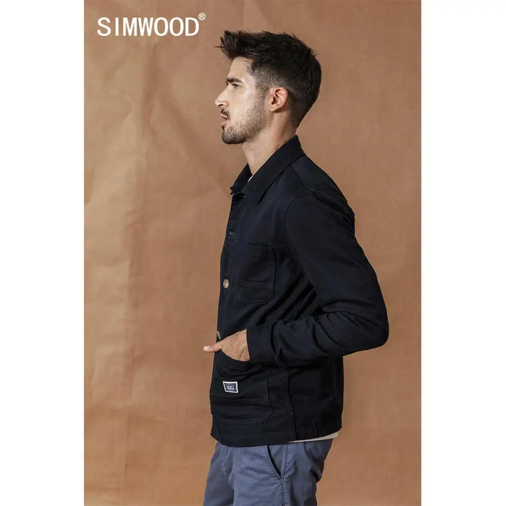 Meilleur SIMWOOD 2019 automne nouvelle veste Cargo mode 100% coton vestes haute qualité outwear marque vêtements grande taille manteaux SI980592