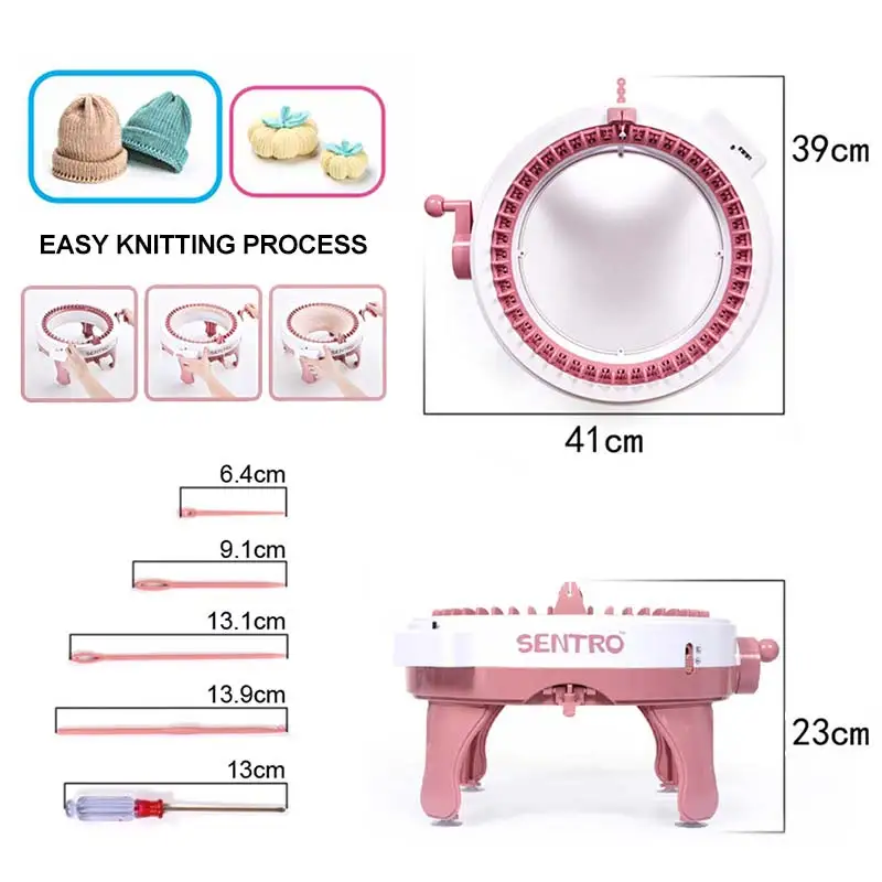 DIY 직조 센트로 뜨개질 기계, 48 바늘 뜨개질 기계, 크리에이티브 매뉴얼, 트리코터 바느질 모자 양말, 게으른 인공물