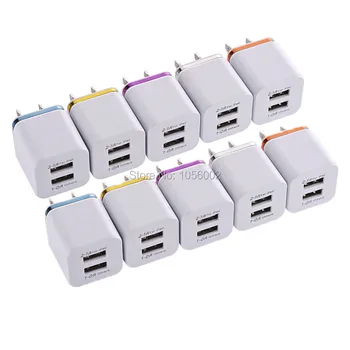 

Dual usb ports EU & Us Ac home wall charger travel adapter for samsung s8 s10 note 10 htc android phone gps pc