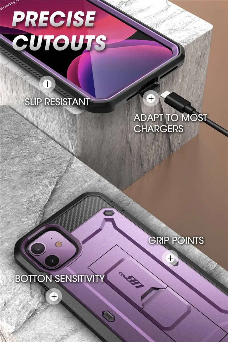 Для iPhone 11 чехол 6,"( выпуск) SUP чехол UB Pro цельная прочная кобура Чехол со встроенной защитной пленкой и подставкой