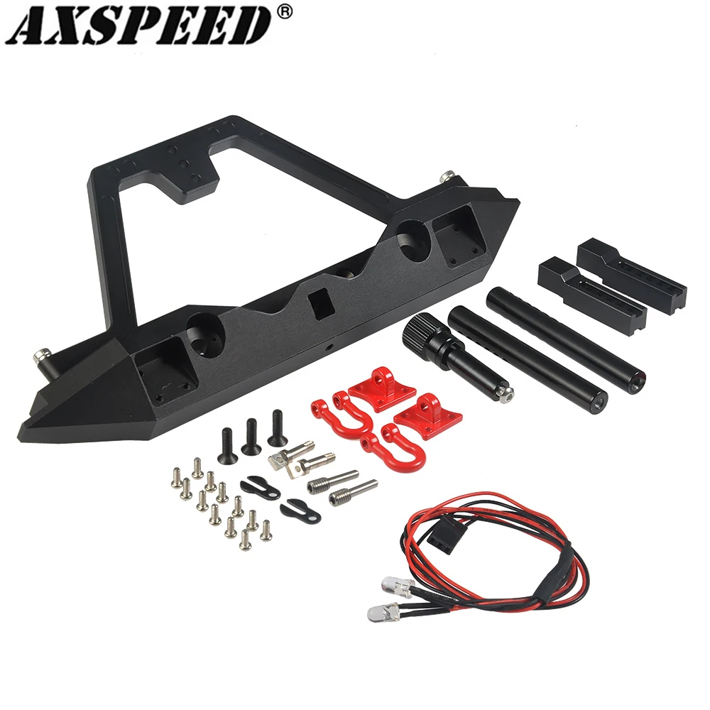 AXSPEED металлический задний бампер светодиодный ными лампами для 1/10 RC Crawler Car Axial SCX10
