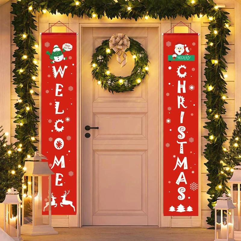 Festival Banner Christmas Decor Christmas Door Hanging Couplet