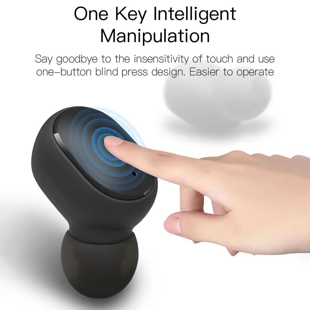 KISSCASE Smart Digital Mini Wireless Bluetooth 5.0 Earphone Sports Headset E6S HIFI Stereo Earbuds IPX4 Waterproof Headphones