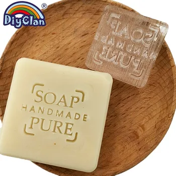 

SOAP PURE Soap Making Stamp Handmade Natural Soap Stamps Transparent Acrylic Soap Seal Custom Fait Main Savon