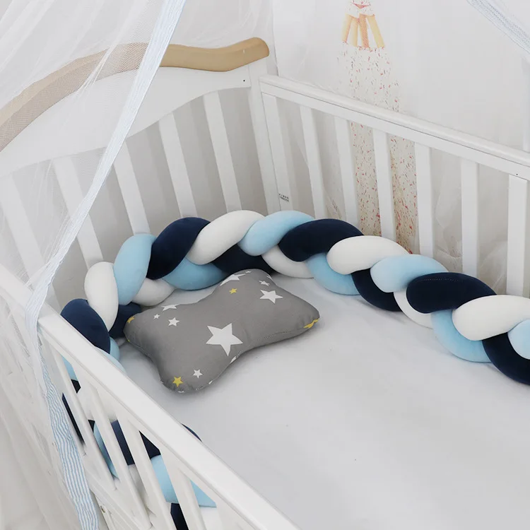newborn bed 2 м детский бампер кровать плетеная Подушка с узлом Подушка бампер для новорожденной кровати протектор Cuna Tresse De Lit детские кроватки для комнаты - Цвет: newborn bed
