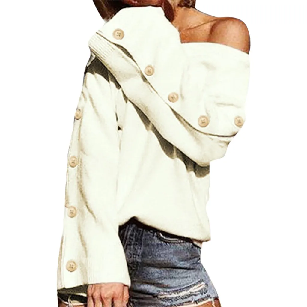 Sweater Long Women Warm Off Shoulder Knitted Oversized Sweater Korean
Style Women Winter Sweater Pullover Autumn Women