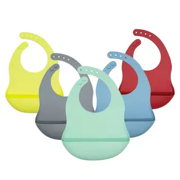 

Soft Silicone Baby Bibs Waterproof Newborn Feeding Saliva Towel Adjustable Burp Cloths Accessories
