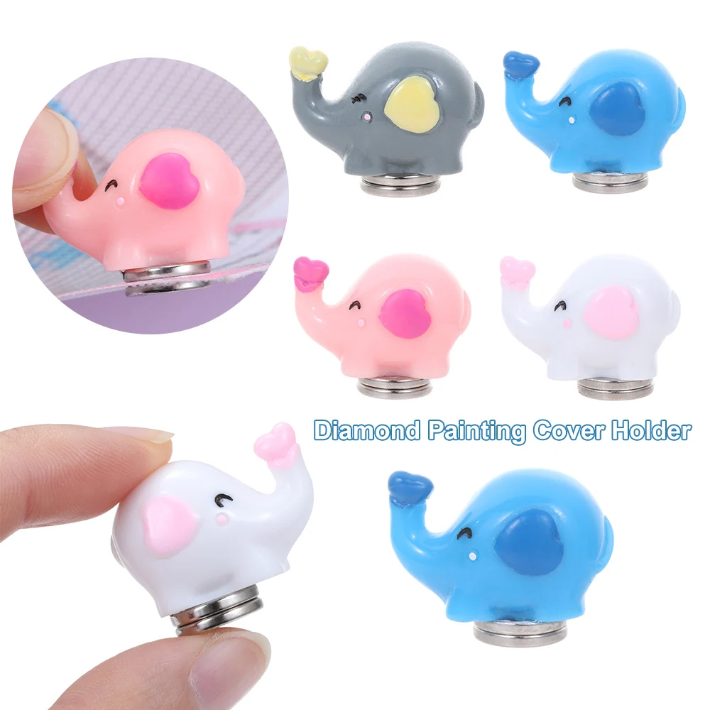 New Cute 5D Diamond Painting Tools Rainbow Clouds Elephant Magnet Cover  Minders for Parchment Paper Cover Holder Accessories