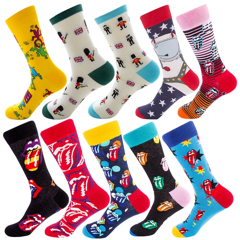 

Hip Hop Colorful Men's Happy Gift Cotton Socks Brand Quality Robot Socks Men FOR spring autumn winter women