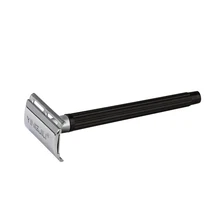 1 бритвенная ручка+ 1 Бритва для мужчин, Классическая Ручная бритва, безопасная бритва с двойными краями, традиционная металлическая бритва