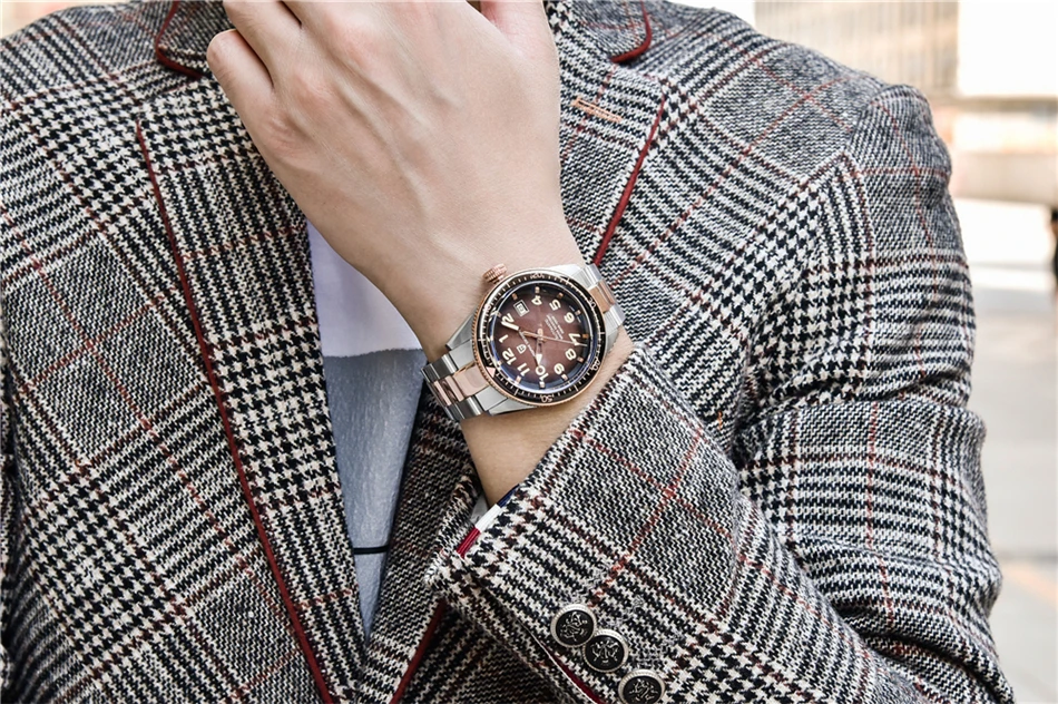 PAGANI DESIGN Luxury Men's Mechanical Wristwatch Top Brand NH35A Movement Blue Automatic 100M Waterproof Watch Relogio Masculino