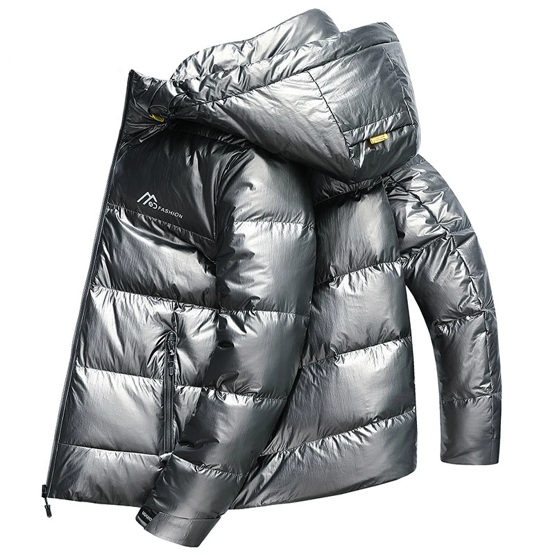 Bright Down Jacket Men's Short 2019 Winter 90% White Duck Down Jacket Men Leisure Trend Hooded Men's Clothing Men's Coat