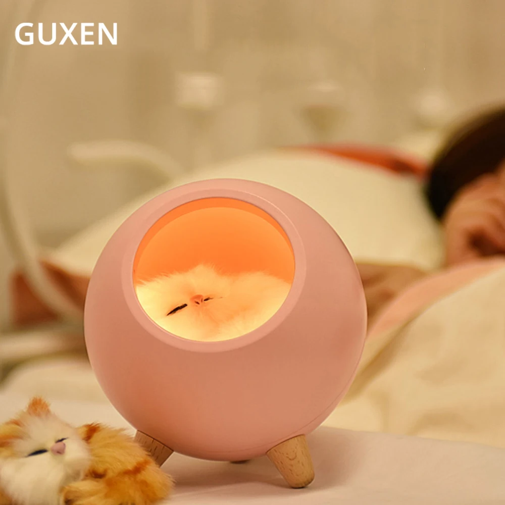 

Creative Cute Cat House Touch Dimming LED Night Light For Kid Baby Bedroom Study Bedside Decoration Christmas Gift