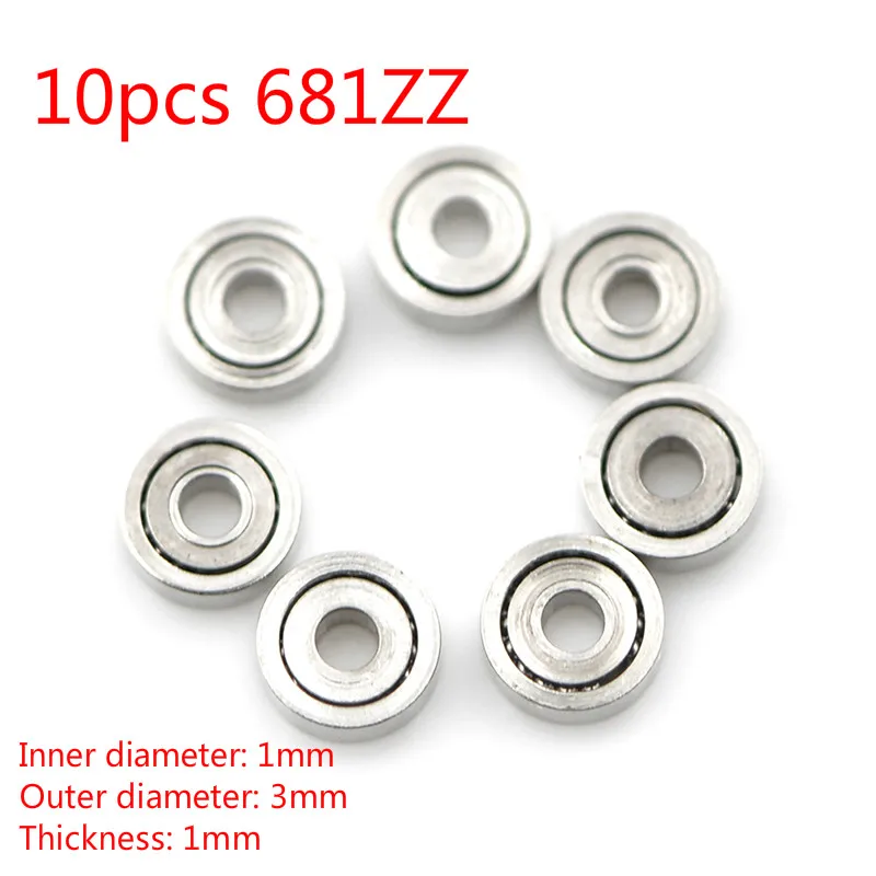 10pcs 681ZZ Miniature Mini Ball Bearings Metal Open Micro Bearing 1x3x1mm