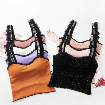 

Sexy Women Tank Top Beauty Back Paded Girls Vest Crop Tee Camisole Shinning Feminino Top топ Comfortable Cami топики женские