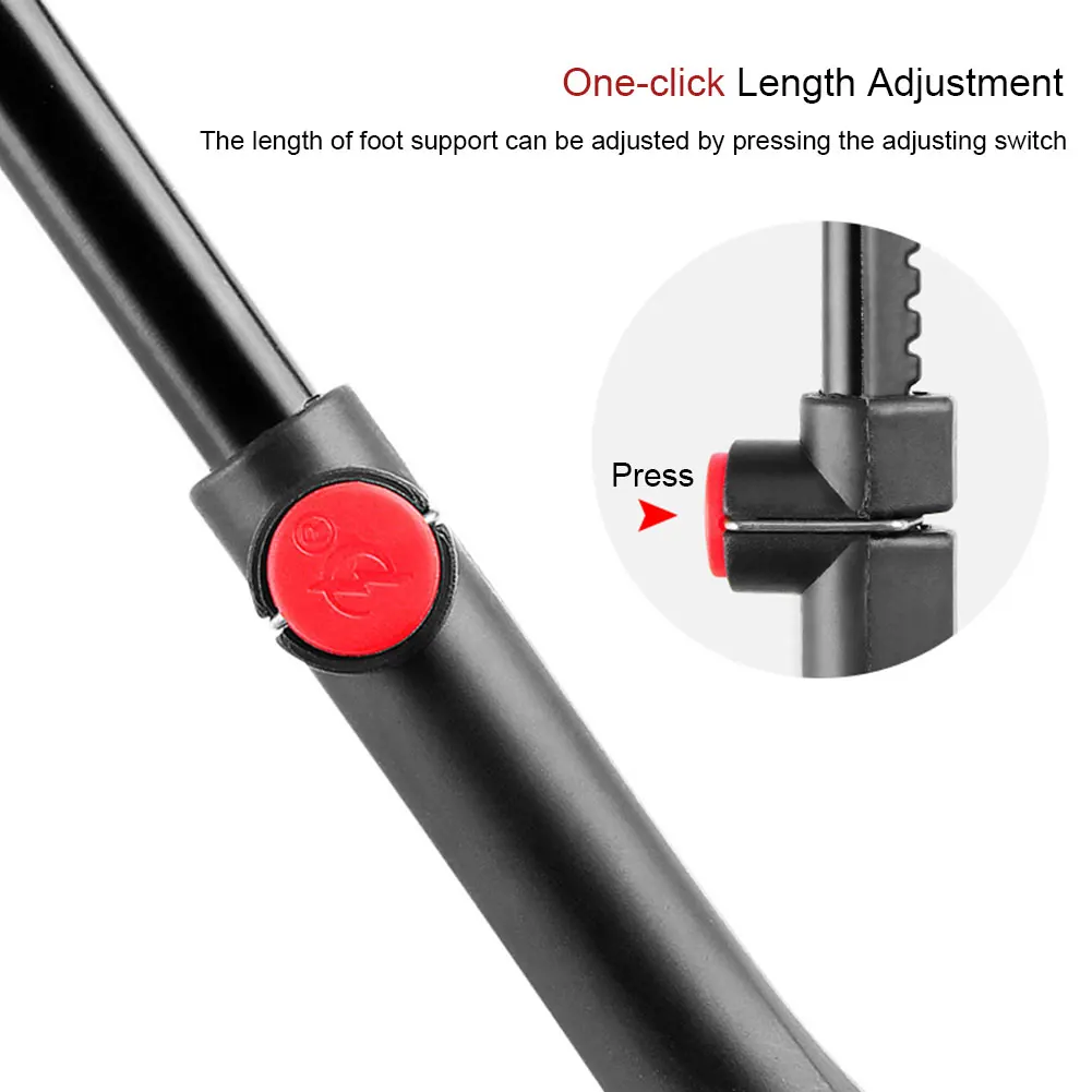 Bicycle Kickstand Adjustable Cycling Parking Screws Foot Rear Aluminum Alloy Mountain Bike Rack Push-Button Side Support