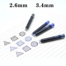 10 шт 2,6 мм/3,4 мм черный и синий общего назначения ручка, ручка и чернила перезаряжаемая ручка