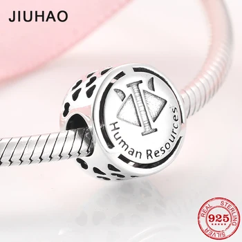 

2019 New 925 Sterling Silver Symbol Human resources Beads For Jewelry making Fit Original JIUHAO Charm Bracelets