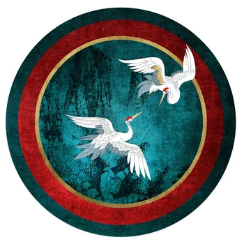 

Chinese Classic Style Carpet Round Home Decoration Anti-Skid Mat Living Room Doormat Table Cafe Blanket Bedroom Decoration