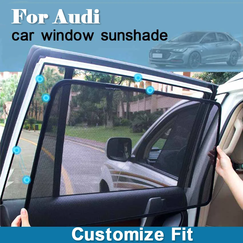 

7pcs High-end custom For Audi Q2 Q3 Q5 Q5L Q7 card type magnetic car curtain sun shade car window shade car styling car Anti-UV