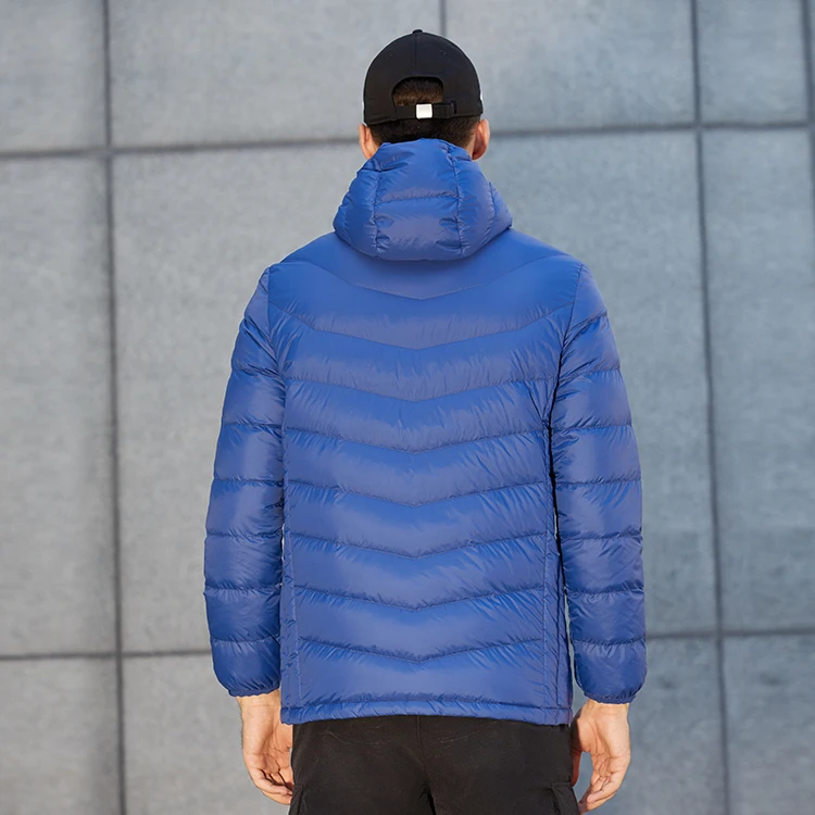 2021 New Autumn Winter Men's Ultra-Light Down Jacket Hooded Waterproof Warm Outdoor White Duck Down Cotton Clothes Jacket Tops