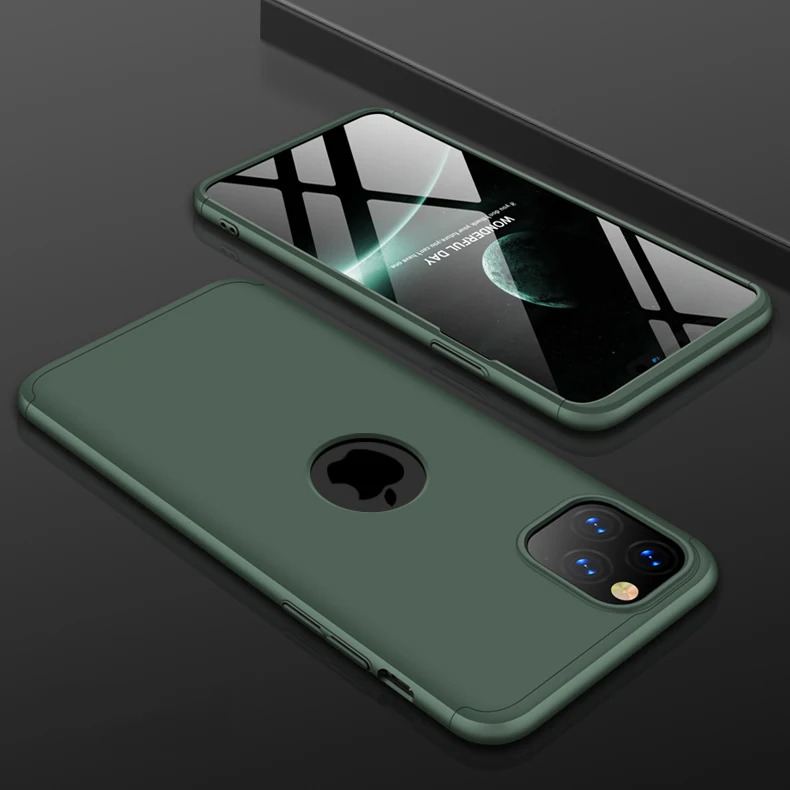 360 полная защита Жесткие ПК-чехлы для iPhone 11/11 Pro/11 Pro Max чехол Apple iPhone11 телефона Funda