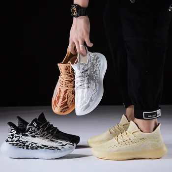 

2020 New hot men casual shoes breathable mesh lace-up white shoes men sneakers comfortable gingham man shoes plus size Lightweig
