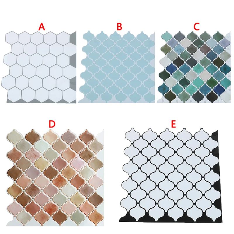 

25.4*25.4cm 3D Mosaic Wallpaper Ethylene Bathroom DIY Decoration Lantern Arabic Moroccan Tile Self-adhesive Back Baffle