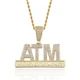 TOPGRILLZ Iced Out кубический циркон ATM кулон и ожерелье Золото Серебро Цвет личности мужские хип хоп ювелирные изделия для подарков - Окраска металла: Gold