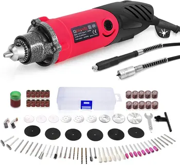 Best 240W Rotary Tool Set Power Die Grinder Set With 1/4 Inch 3-Jaw Chuck (0.5-4 Mm), 6 Step Variable Speed
