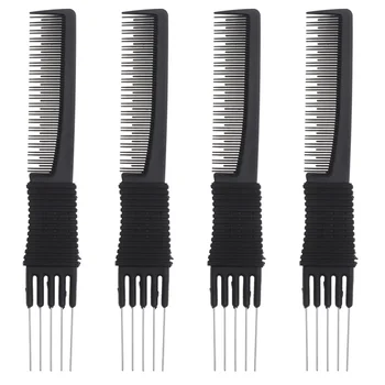 

4pcs Steel Needle Tail Comb Multifunctional Hair Styling Comb Hair Hairdressing Comb for Home Barbershop