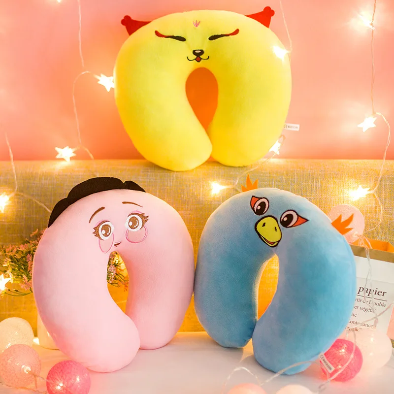 U-Sha pedplush подушка для шеи, мультяшная подушка для путешествий, Массажная подушка для шеи, подголовник автомобиля, куклы, мягкие подушки, плюшевая подушка