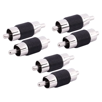 

Straight AV RCA Male to Male Connectors Couplers Adapters 6 Pcs