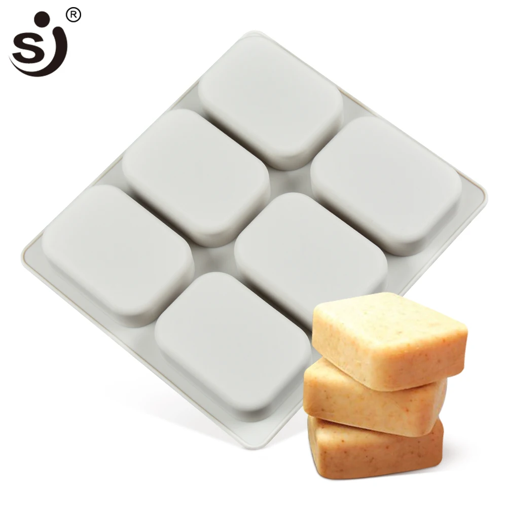 

SJ Christmas 3d Silicone Soap Molds Handmade For Soap Making DIY 6 Cavity Rectangle Shapes Silicone Molds