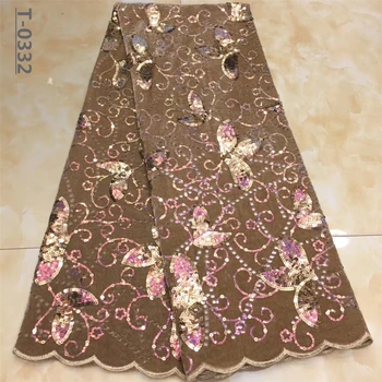 

Latest African Velvet Lace Fabric 2020 High Quality African French Net Laces With Sequins Embroidery Tulle Lace For Dresses
