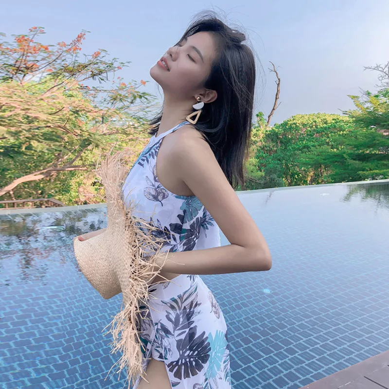 

May New Products Split Type Three-piece Set Bathing Suit Cool Printed Holiday Two-piece Swimsuits Women's