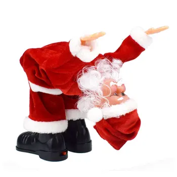 

Santa Claus Somersault Stunt Toy Christmas Ornament Battery Operated Singing Dancing Walking Climbing Doll Toys Christmas Ornam