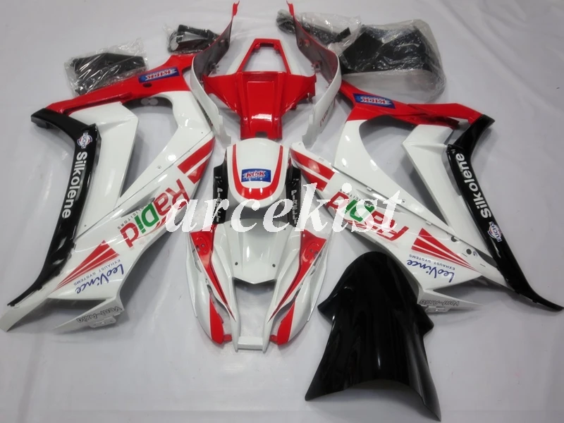 white red ABS полный обтекатель комплект подходит для kawasaki Ninja ZX-10R ZX10R 2011 2012 2013 Кузов Набор 11 12 13 14 15 красный черный - Цвет: white red