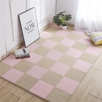 

30cm Colorful Children Kids Soft Stitching Carpet Magic Patchwork Jigsaw Splice Heads Living Room Baby Climbing Floor Mat Carpet