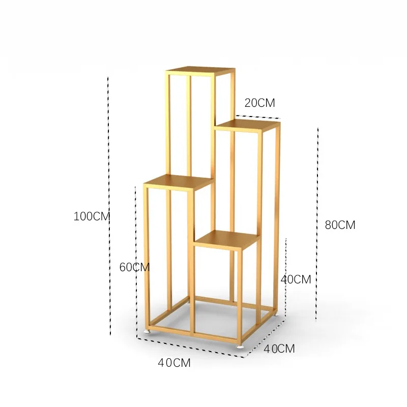 Скандинавское металлическое растение стенд комнатный Железный подставка для цветов креативный Мраморный Садовый стенд для гостиной пол цветок металлическая полка балкон - Цвет: M gold iron plate