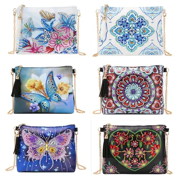 

Women Handbag Crossbody bag DIY Special Shaped Diamond Painting Wristlet Makeup Organizer Storage Bag Embroidery Christmas Gift