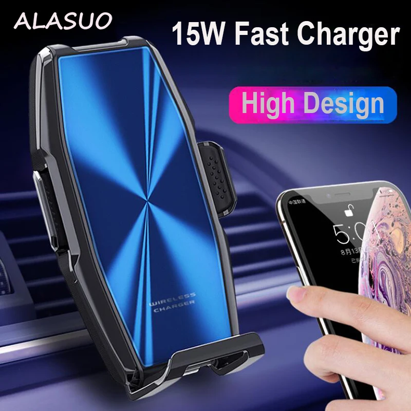 15W Car Wireless Phone Charger Automatic Clamp Qi Fast Charge Holder for iphone 11 pro max for Samsung S10 Phone Holder Charging