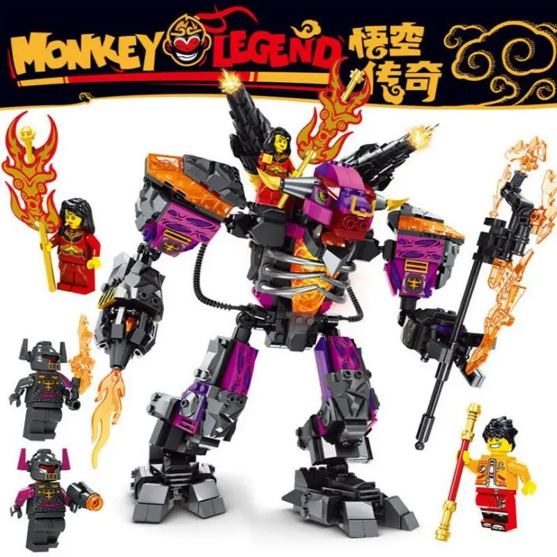

837Pcs Journey to the West Monkey Kid Demon Bull King Mech Robot Model Building Bricks Blocks Toys Compatible with Lepining