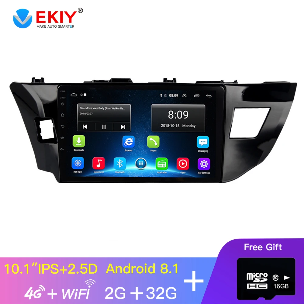 cheap EKIY 10.1 #039; IPS Car Radio For Corolla 11 2012 2016 Car Radio Multimedia Video Player Navigation GPS Android 8.1 No 2din 2 Din Dvd