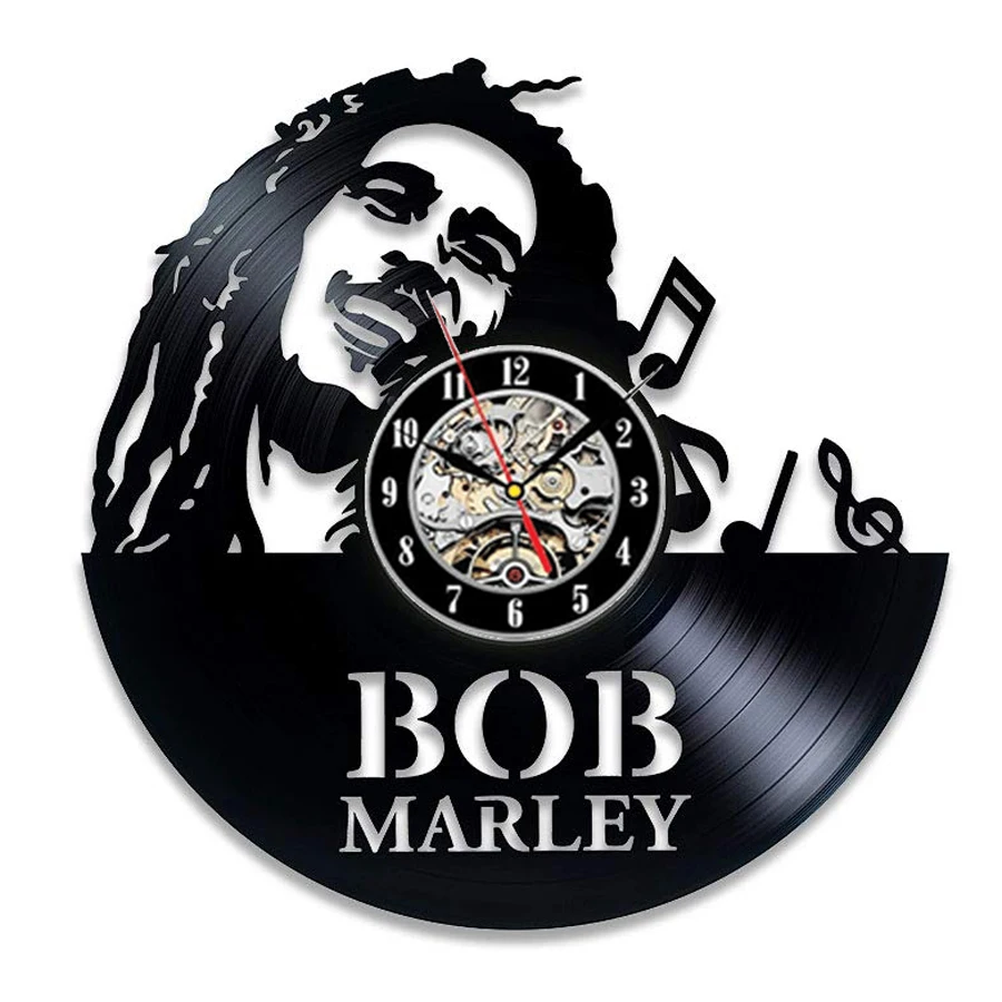 Настенные часы Bob Marley современный дизайн музыкальная тема винтажные виниловые с