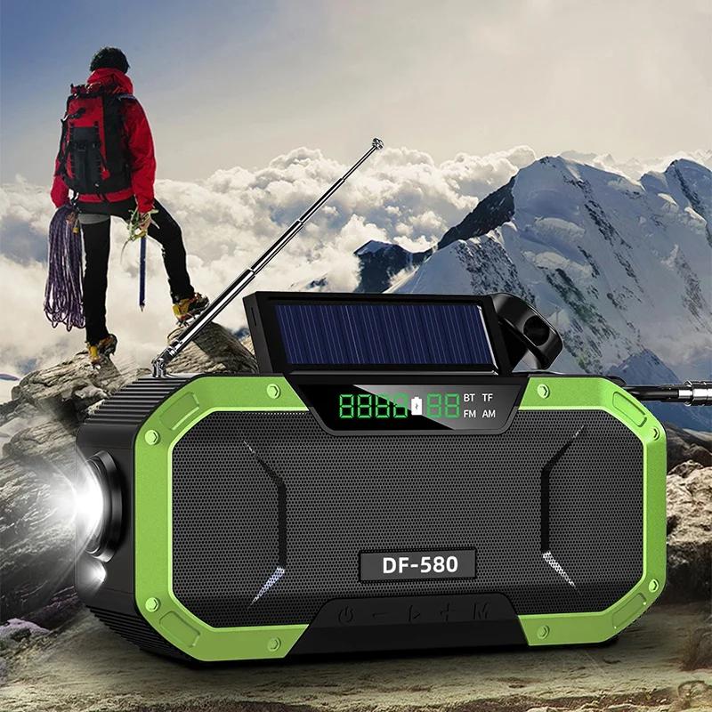 Portable IPX6 Waterproof Hand Crank Solar Radio