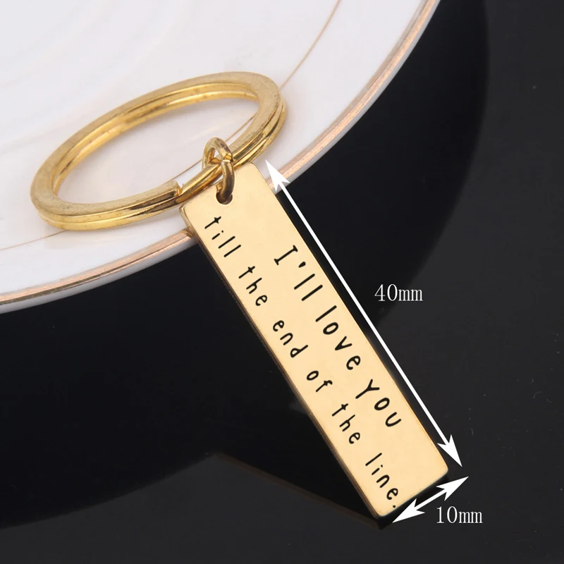 Flyangel Keychain Engraved I Ll Love You Till The End Of The Line Fashion Key Holder Jewelry For Lover Valentine S Day Gifts Buy Inexpensively In The Online Store With Delivery Price Comparison