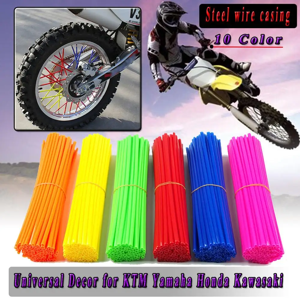 72pcs Motorcycle Dirt Bike Enduro Wheel Rim Spokes Skins Off Road